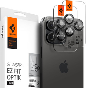 Spigen tREZ Fit Optik Pro (2P) for Apple iPhone 16, 15, 14 (Pro - Pro Max) - Black