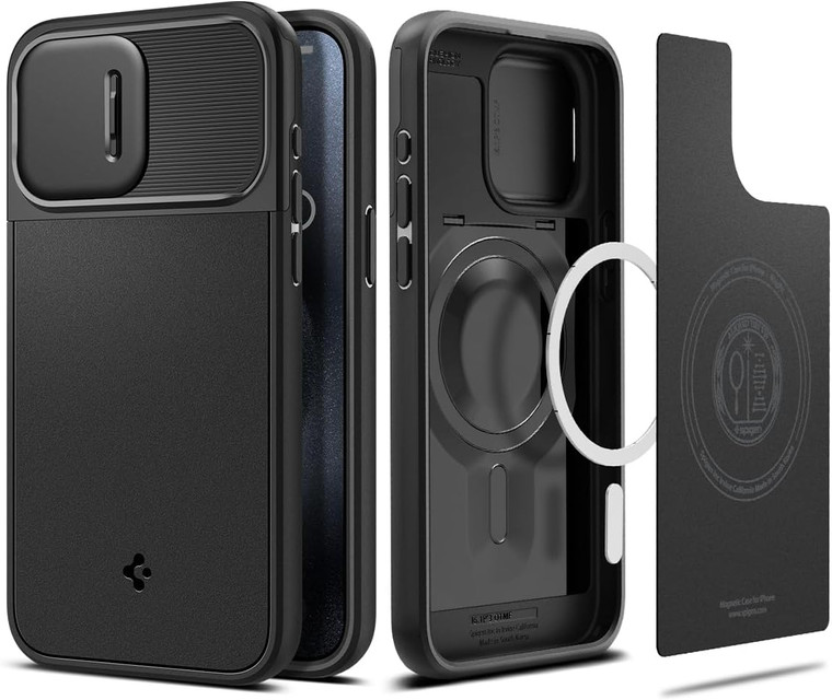 Spigen Optik Armor (MagFit) for Apple iPhone 15 Pro - Black