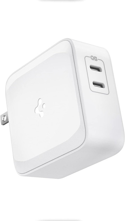 Spigen ArcStation Pro GaN Dual Port 70W for Life Wall Charger - White
