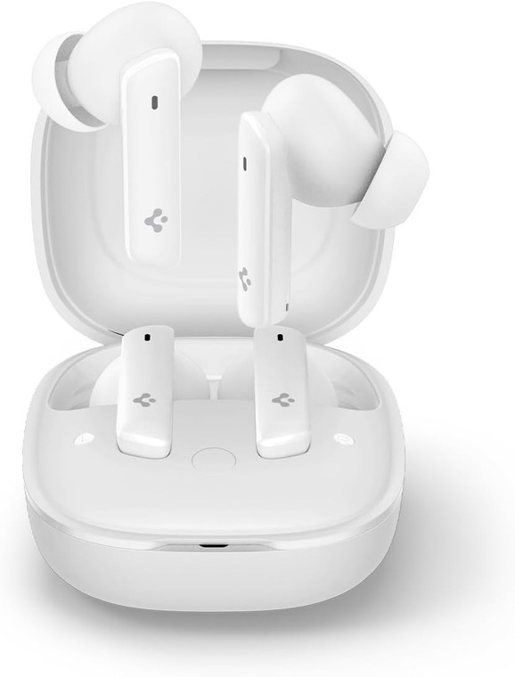 Spigen True Wireless Noise Cancelation Earbuds SA2402 for Life Bluetooth Headphones - White