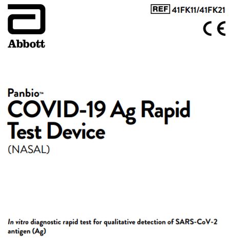 Panbio Nasal Covid detection kit Abbott TCA41FK11