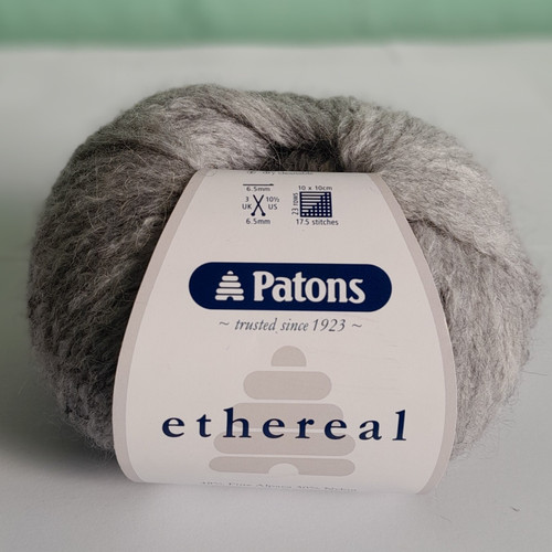 Patons Ethereal is a luxurious, lofty yarn made in Italy. Made from 48% Fine Alpaca, 30% Nylon, 15% Acrylic and 7% Viscose. Hand wash only. You will need 6.5mm needles and hooks to work with this this yarn.