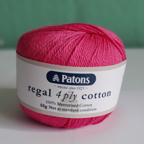 Patons Regal Cotton 4 ply 10 x 50g Hot Pink 