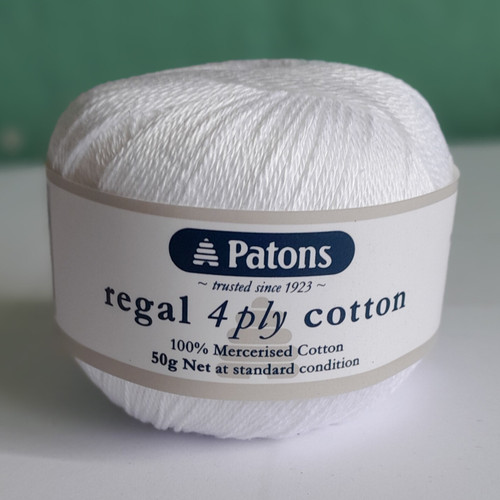 Patons Regal Cotton 4 ply 10 x 50g White 