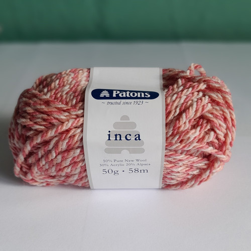 A chunky yarn made from 50% wool, 30% acrylic and 20% alpaca. Each 50g ball contains 58m, and requires 7mm needles. This yarn cannot be machine washed, but is dry cleanable. Use Inca to make anything from garments to homewares! 
