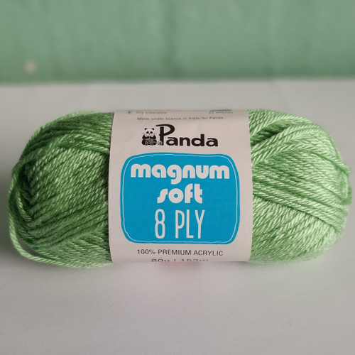 This soft, 100% premium acrylic comes in 80g balls containing approximately 153m of yarn. Magnum Soft 8ply yarn is machine washable, and requires 4mm hooks and needles. 