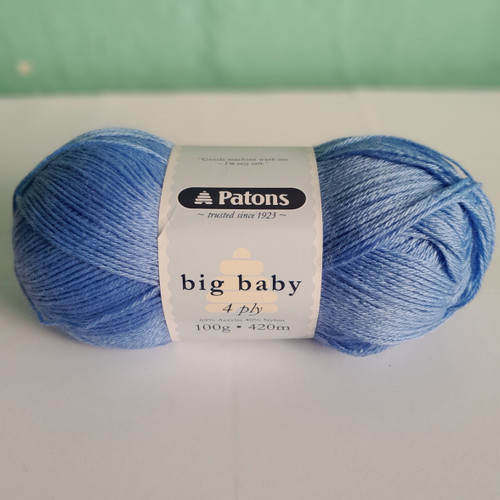 A beautifully soft, easy care, vibrant 4ply yarn that is perfect for making baby garments! The composition of Big Baby is 60% acrylic and 40% nylon. It is machine washable, with approximately 420m in every 100g ball. We recommend using 3.25mm needles or hooks to create with this yarn. 