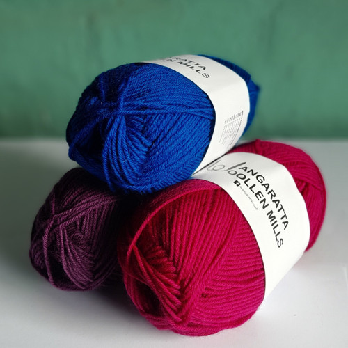 Deep Pink, Aubergine, Teal Blue