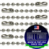 #2 Nickel Plated Brass Ball Chains with Connector - 18 Inch Length