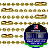 #3 Brass Plated Steel Ball Chains with Connector - 8 Inch Length
