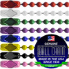 #3 Color Coated Ball Chains with Connector - 24 Inch Length. Available in red ball chain, yellow ball chain, green ball chain, purple ball chain, blue ball, white ball chain, and pink ball chain.  Ball Chain Mfg Made In USA since 1938 seal is on the picture.