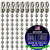 #3 Nickel Plated Steel Ball Chains with Connector - 36 Inch Length