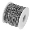 #3 Stainless Steel Ball Chain Spool made in the USA. These rolls of 2.4mm diameter stainless steel bead chain are the best way to purchase this chain at low factory direct prices. They come in lengths of 100 feet to 5000 feet and if you need more just ask.