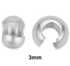 3mm sterling silver crimp cover sold in bulk at low wholesale factory direct prices. Manufactured at our Mount Vernon, NY USA factory since 1938. Highest quality at an amazingly low worldwide value.