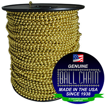 6 Yellow Brass Ball Chain Spool | Ball Chain Manufacturing