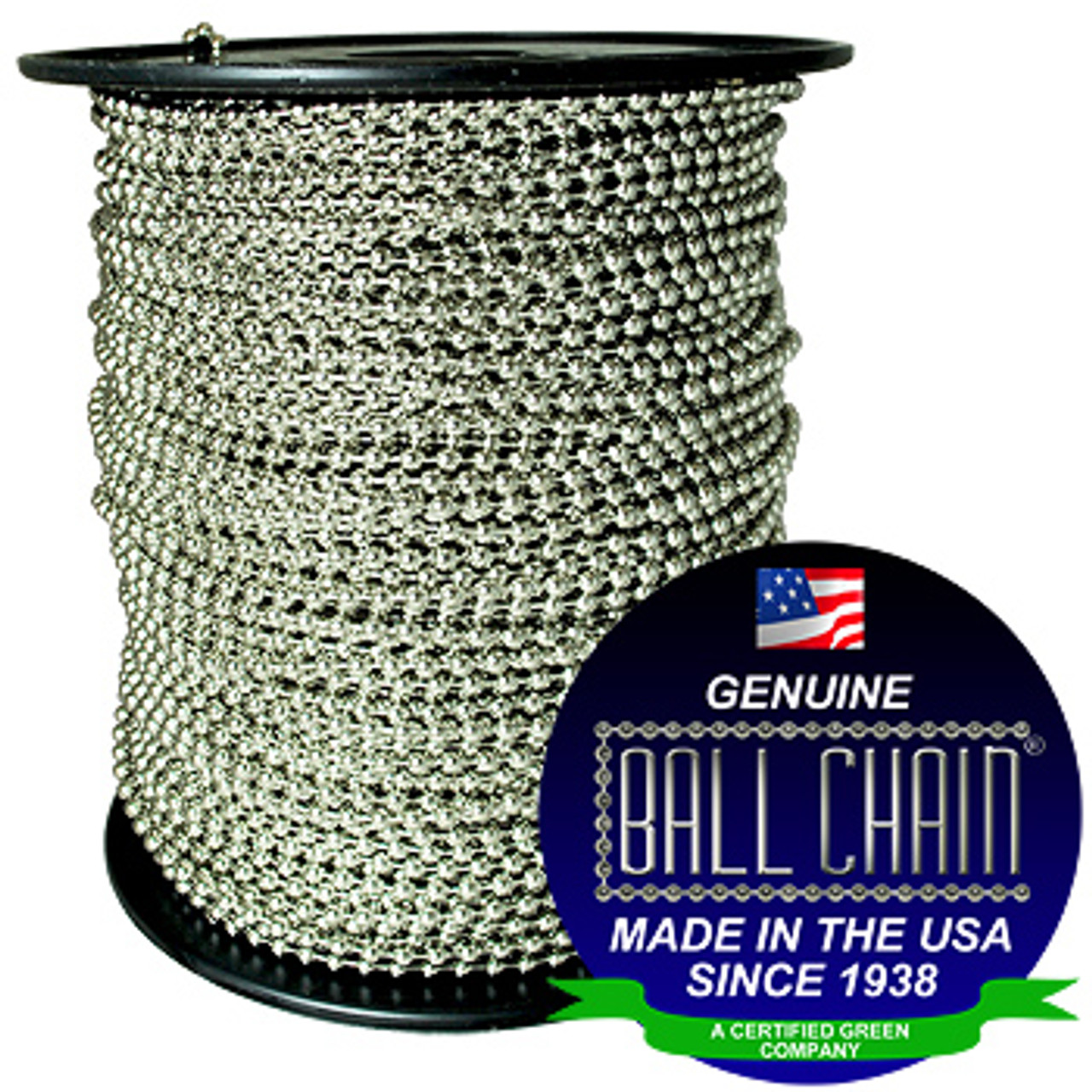 Nickel-Plated Steel Ball Chain, No 3 Bead Size