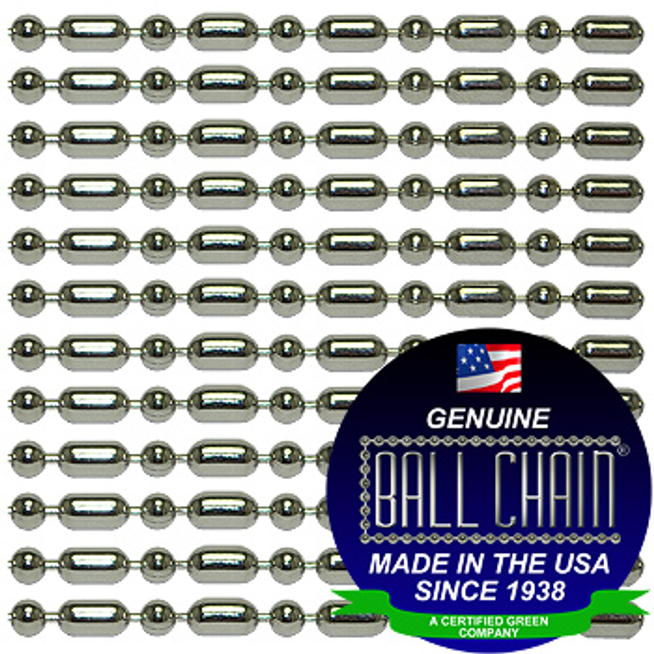 Ball Chain 2.4mm Nickel Plated Steel 30 inch