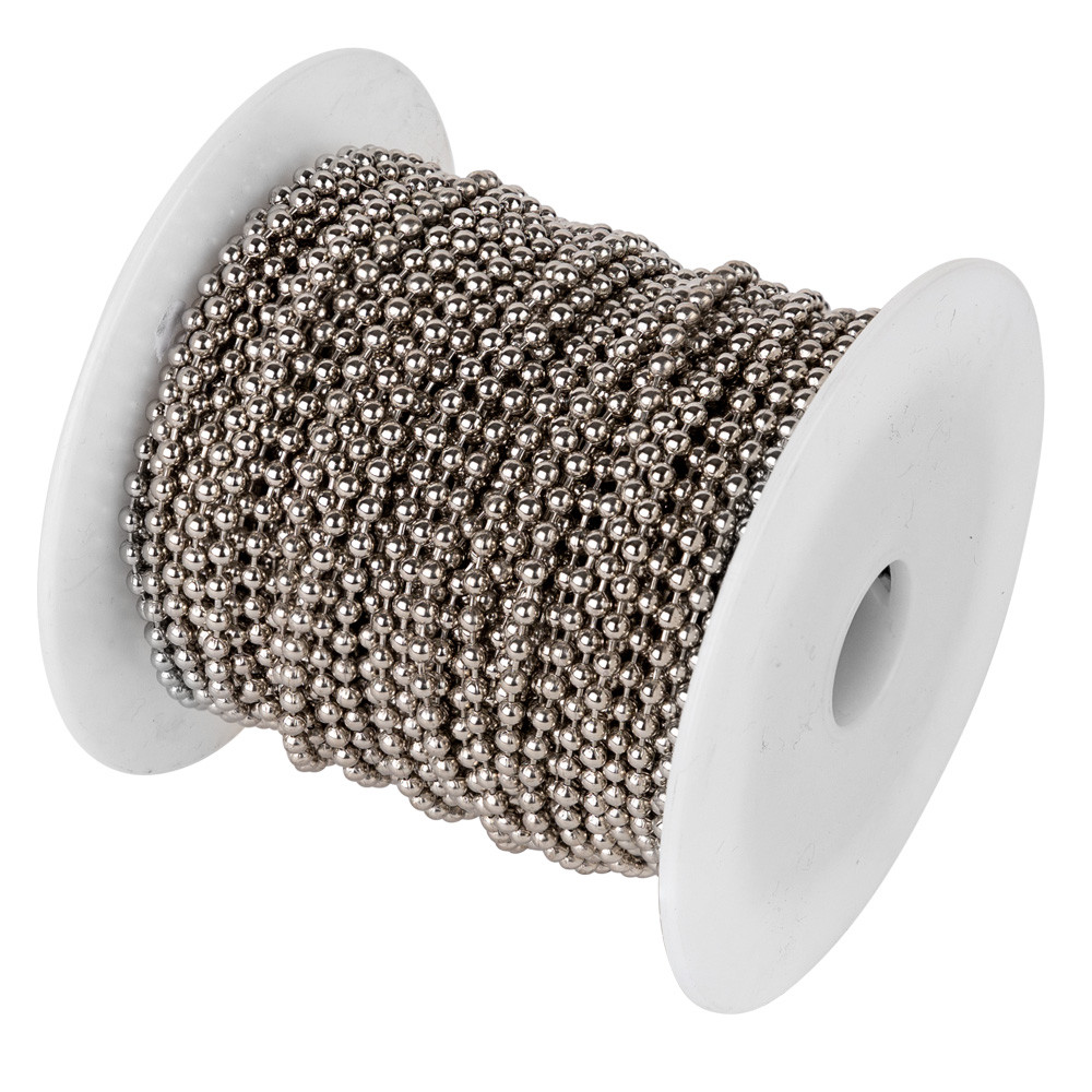 6 (3.2 mm) Nickel Plated Steel Ball Chain Spool | Ball Chain Mfg