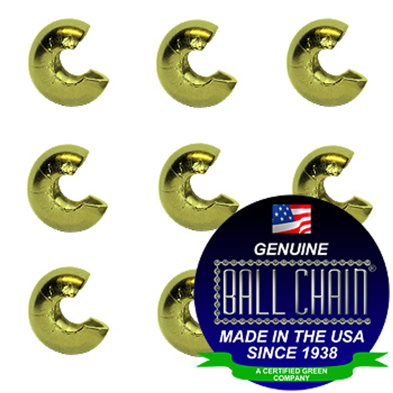 3/16 Inch Yellow Brass Open Ball