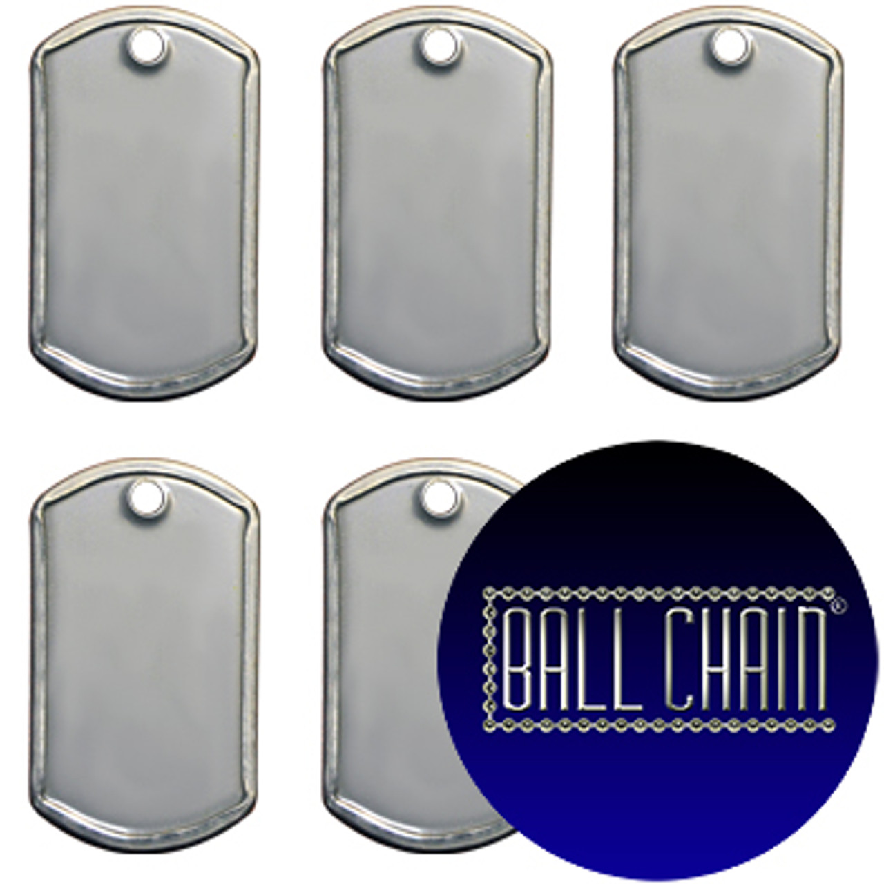 Mini Dog Tags -Blank Rolled Edge Stainless Steel - Matte Finish