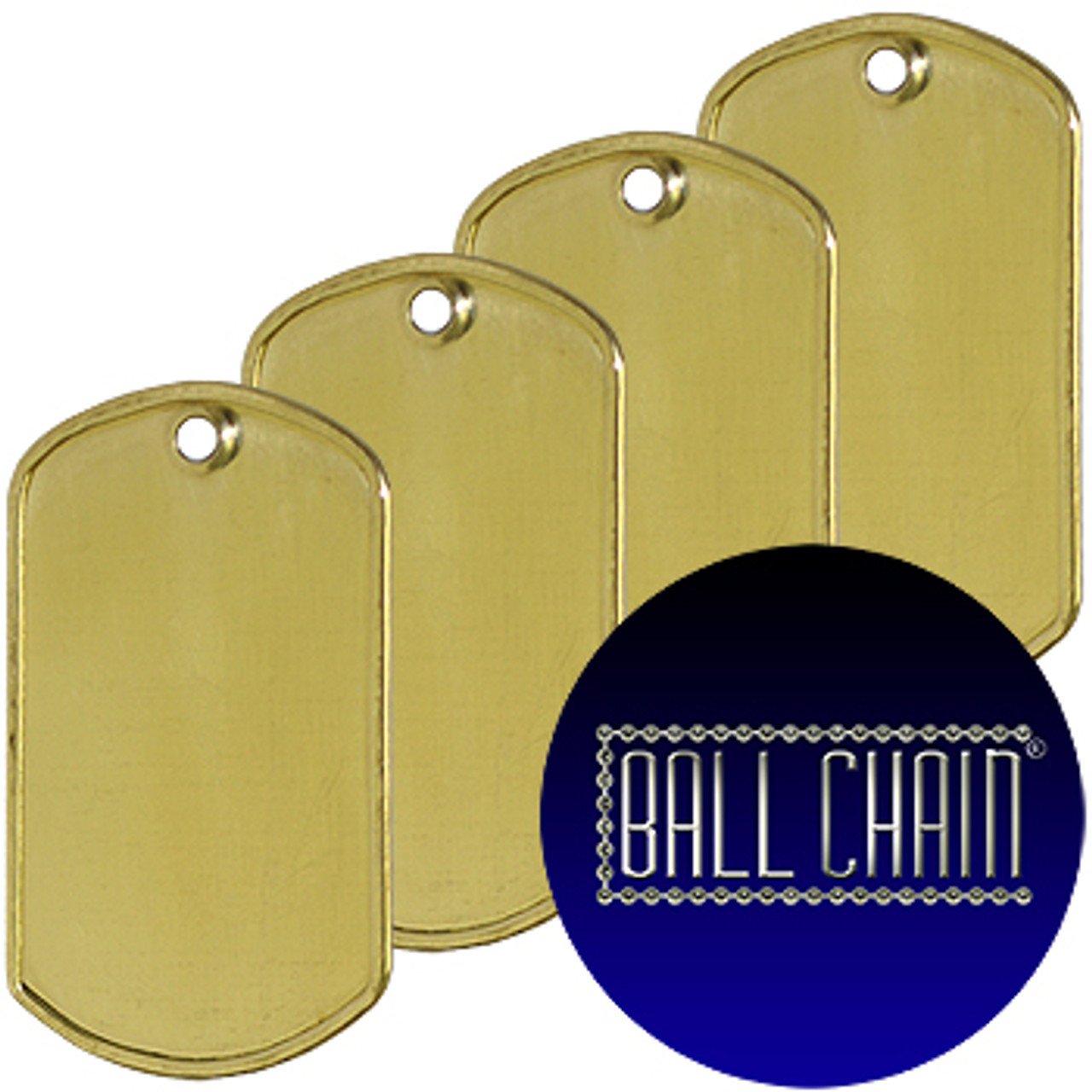 Brass Dog Tags - Blank Rolled Edge