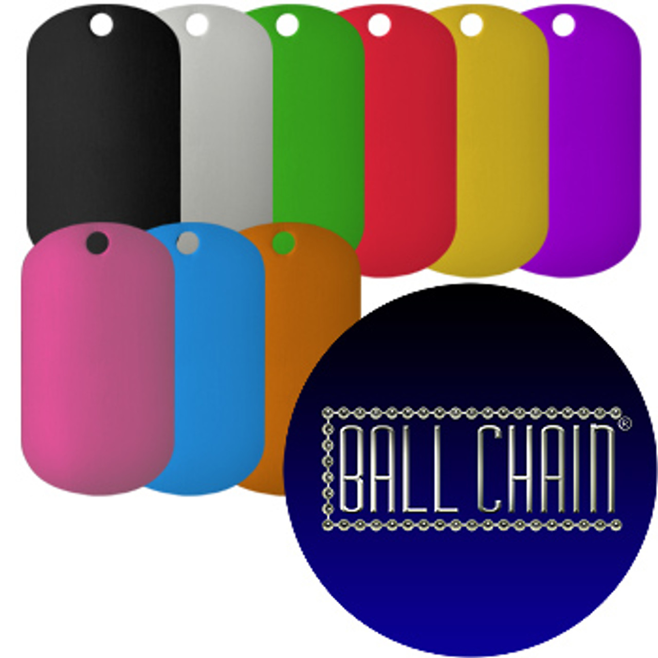 Anodized Aluminum Color Dog Tags (0.8 mm thick)