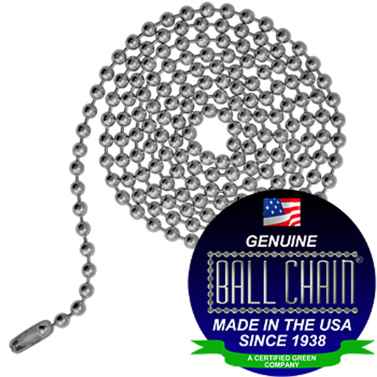 6 Ball Chains Pre Cut Three Foot Length Stainless Steel