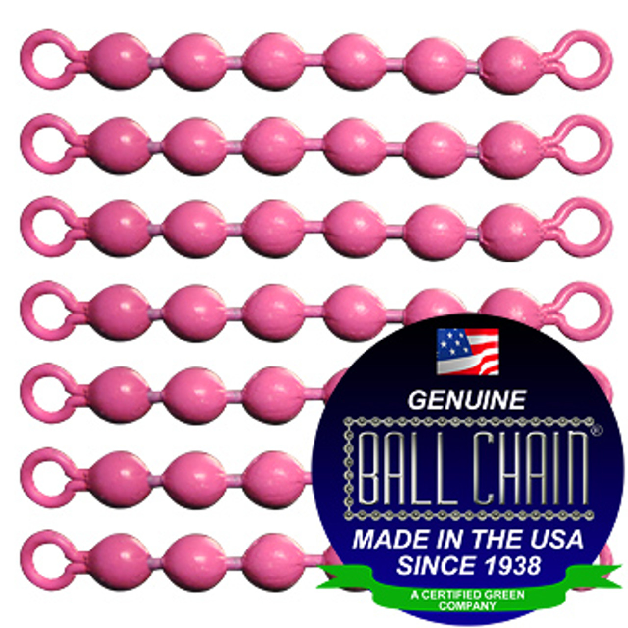 #10 Pink Coated Ball Chain Fishing Swivels - 6 Ball Length