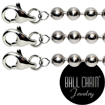 6 Stainless Steel Ball Chains with 