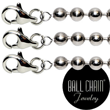 2 Nickel Plated Brass Ball Chains with 