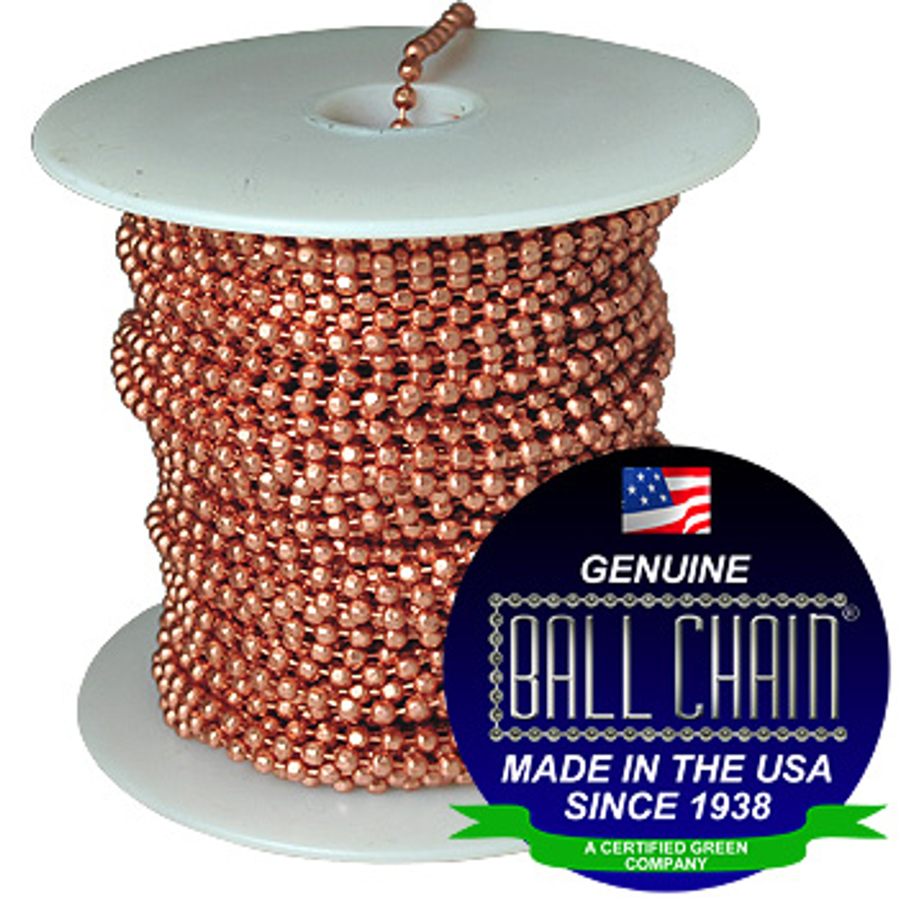 #13 Copper Faceted Style Ball Chain Spool