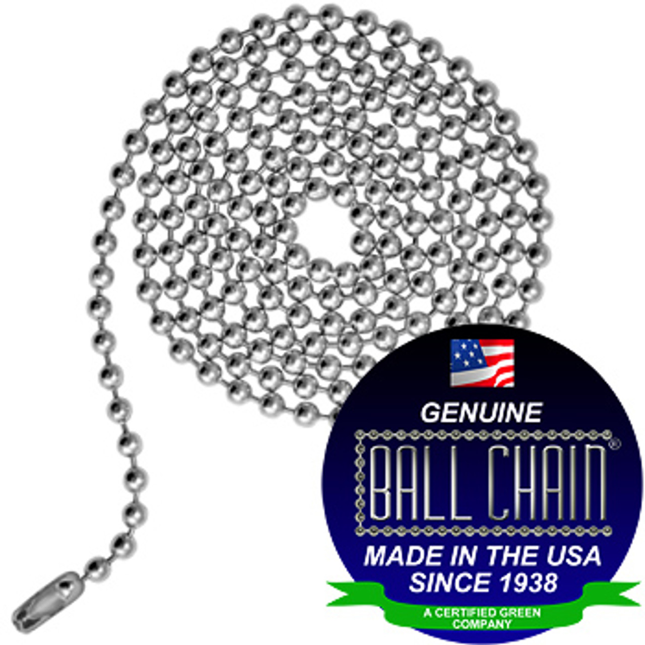 Nickel Plated Steel Fan & Light Pull Chain - 36