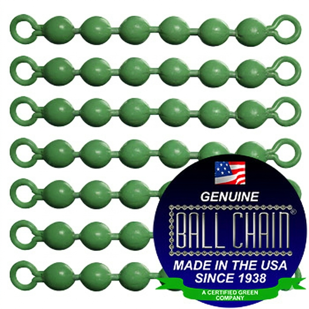 #10 GreenCoated Ball Chain Fishing Swivels - 6 Ball Length