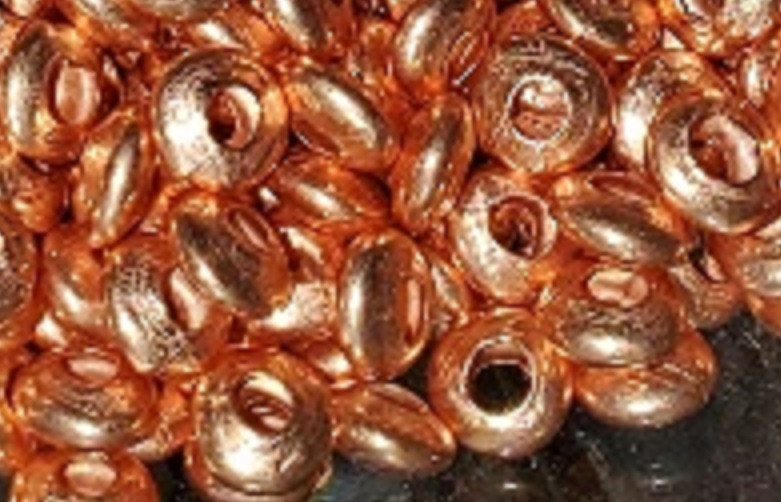 8mm diameter x 3mm Saucer Beads - Copper