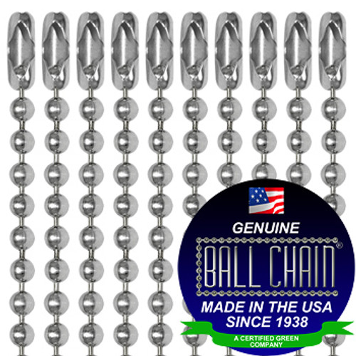  Jishi 33ft Stainless Steel Ball Chain 2mm Bead Dog Tag