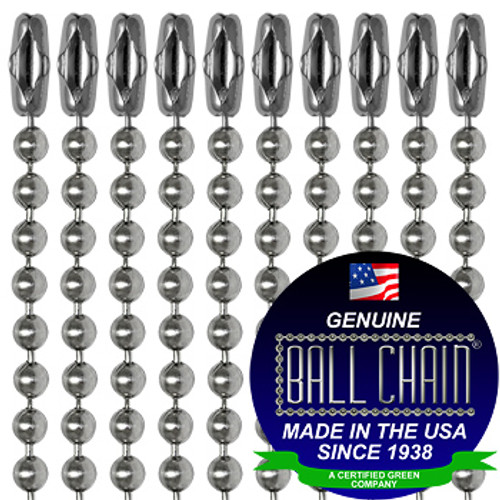 This is the same dog tag chain we manufacture for the US military.#3 Stainless Steel Ball Chains with Connector - 30 Inch Length.