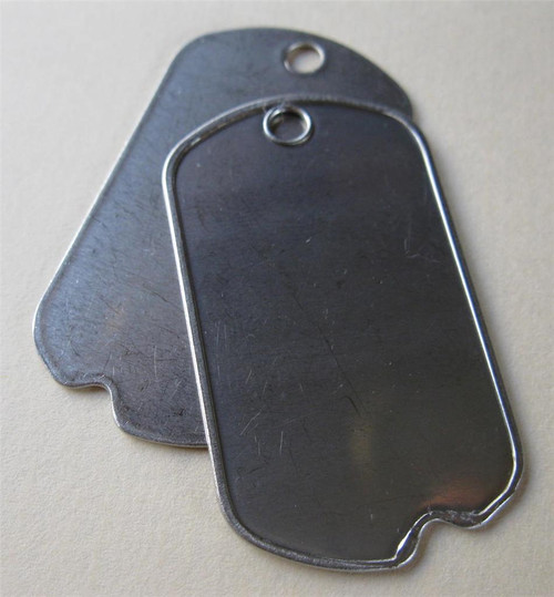 Notched Stainless Steel Dog Tags with FREE P38 Can Opener