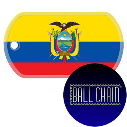 Ecuador Flag Color Printed Rolled Edge Stainless Steel Dog Tag