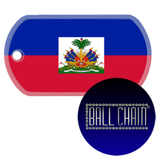 Haiti Flag Color Printed Rolled Edge Stainless Steel Dog Tag