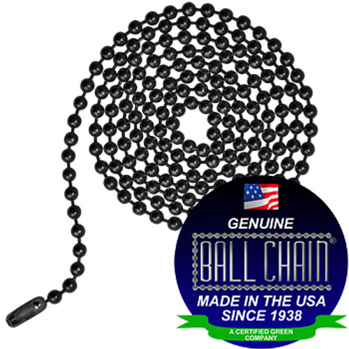 6 Black Coated Ball Chain Fishing Swivels - 6 Ball Length - Ball