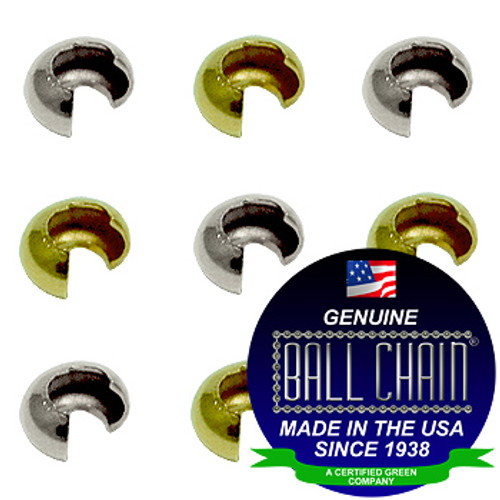 3.2mm Crimp Covers - Nickel Plated Brass, Yellow Brass, or Gilding Metal