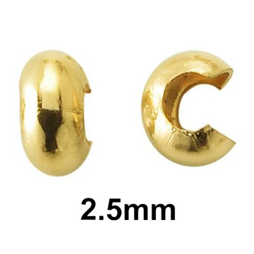 2.4mm Crimp Covers - Nickel Plated Brass, Yellow Brass, or Gilding Metal -  Ball Chain Manufacturing