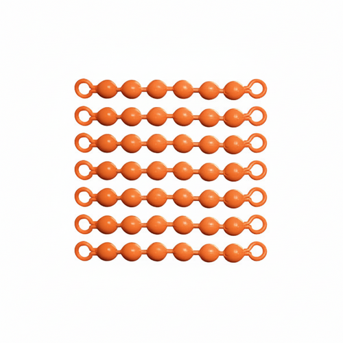 #10 Orange Coated Ball Chain Fishing Swivels - 6 Ball Length No Logo