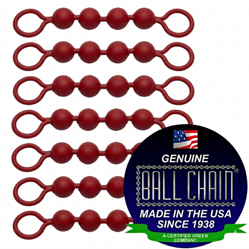 #10 Red Coated Ball Chain Fishing Swivels