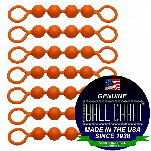 #10 Orange Coated Ball Chain Fishing Swivels