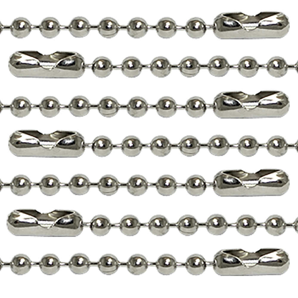 Nickel-Plated Steel Ball Chain, 4, No. 3 Bead Size (P/N 2450-1050) and  more Nickel-Plated Steel Ball Chains at