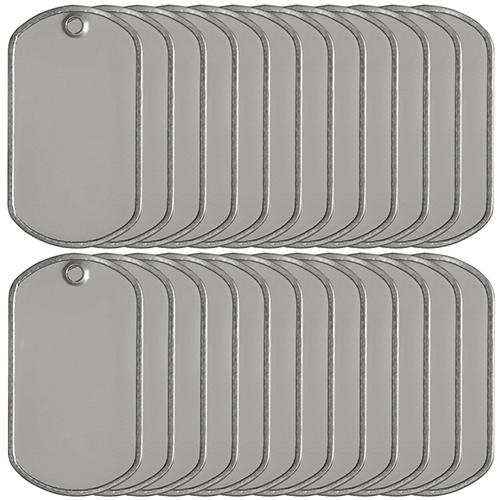 100 Stainless Steel Military Army Dog Tags + 100 Nickle Plated 30