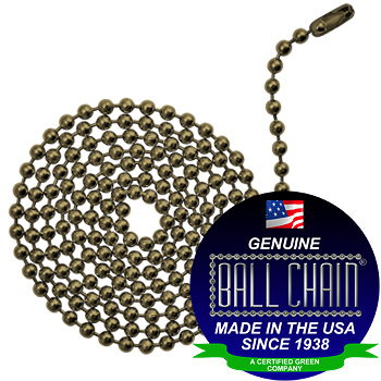 6 Ball Chains Pre-Cut Three Foot Length Antique Brown - Ball Chain
