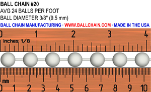 20 Size Ball Chain Spools