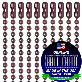 Side Ball Chain #3 Mystic Red Finish Ball Chains with Connector - 27 Inch Length - Ball ...